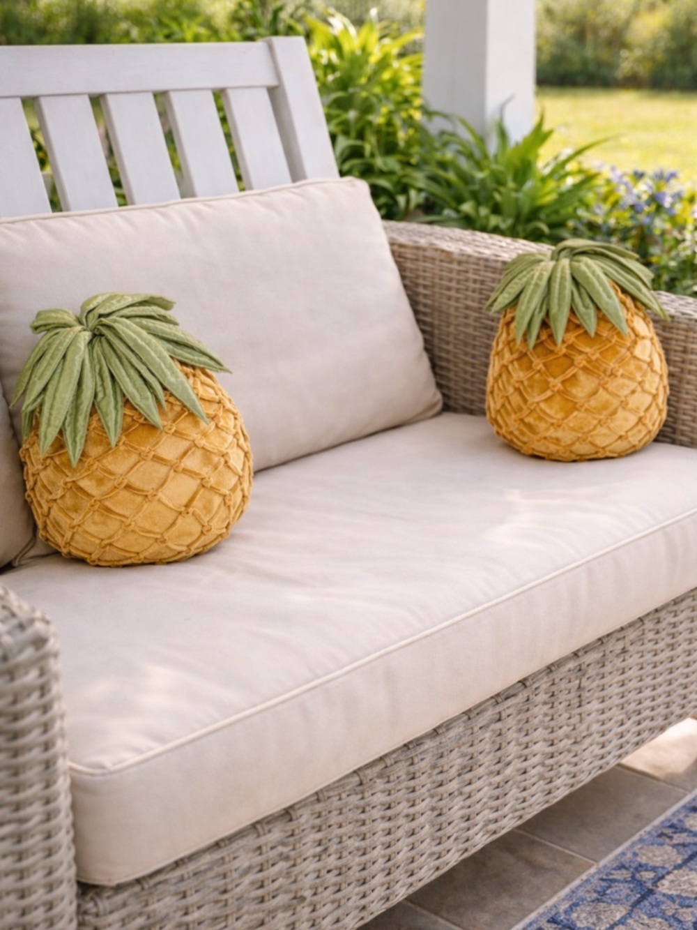 Vintage Plush Velour Pineapple Shaped Decorative Pillows